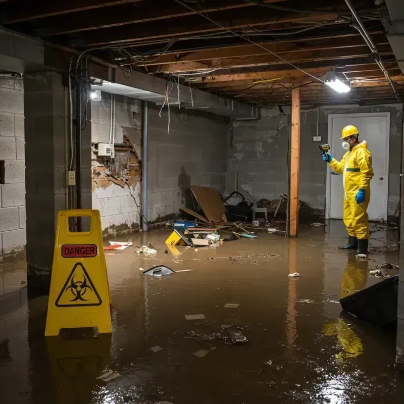 Flooded Basement Electrical Hazard in Crawford County, IL Property